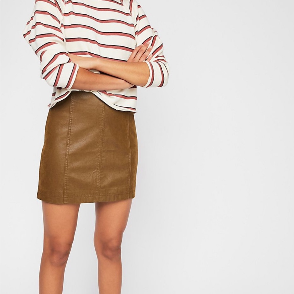 Free People Modern Femme Vegan Suede Mini Chestnut